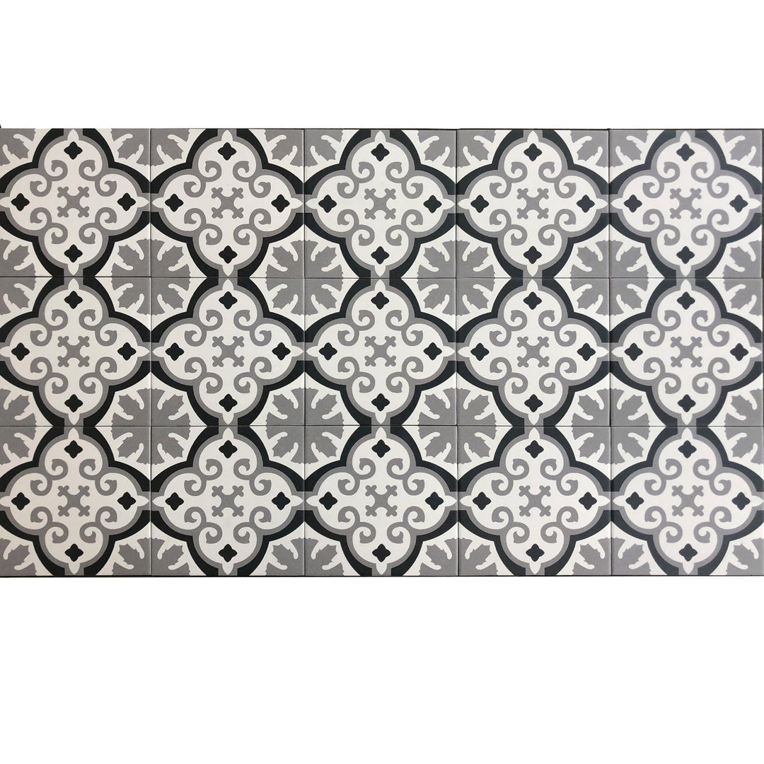 Moroccan tiles 20x20 cm – gray black