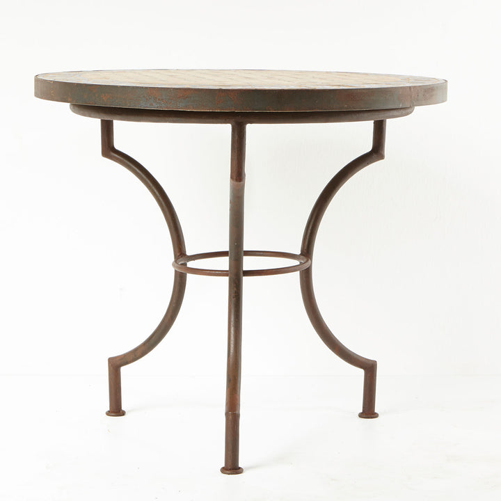 Mosaic Bistro Table Round 70 cm Ankabut Brown