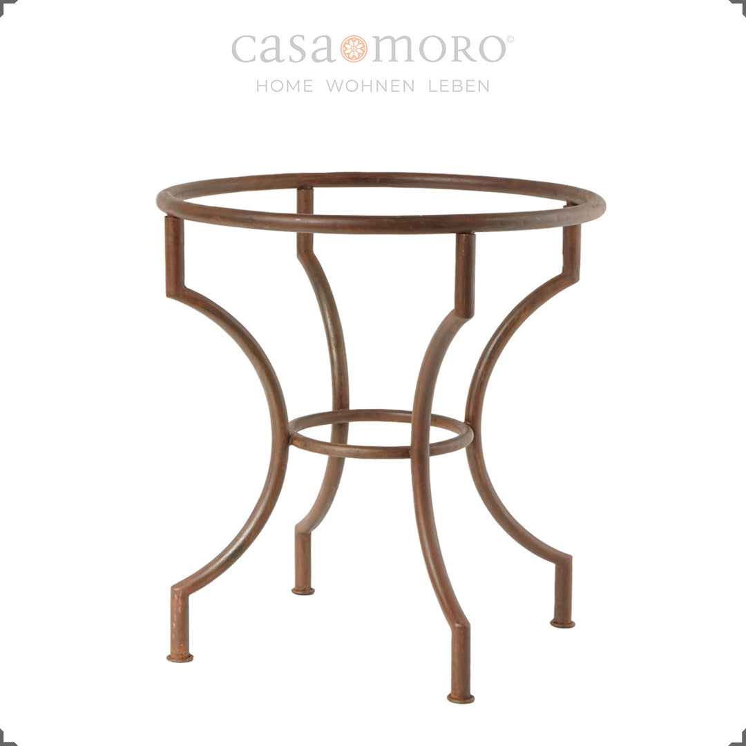 Table frame made of rust-colored wrought iron with a clear lacquered surface - stable & elegant