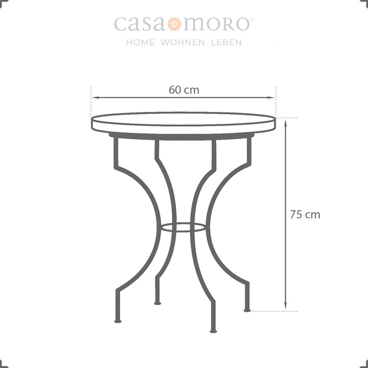 Mosaic table round 60 cm – height 75 cm