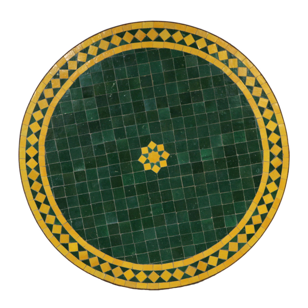 Mosaic table D80 star green yellow