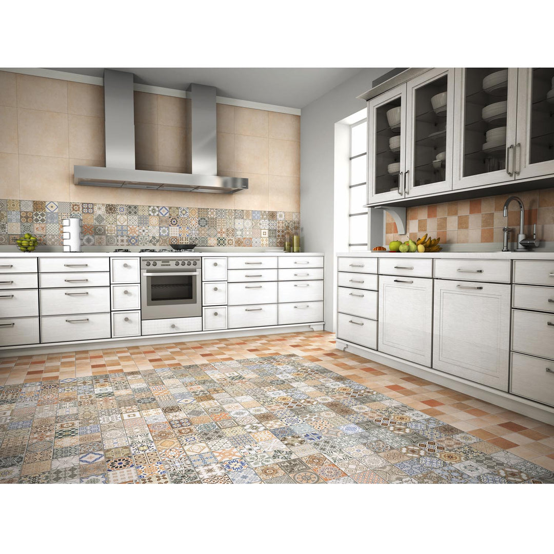Patchwork tiles for walls and floors