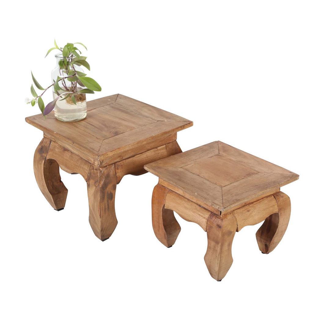Oriental opium tables natural set of 2