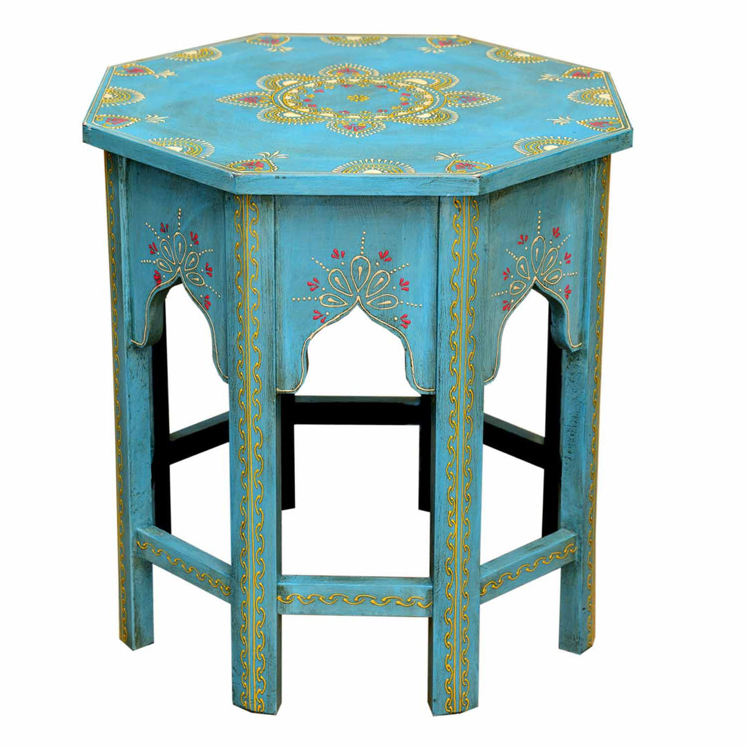Oriental side table Saada Blue M