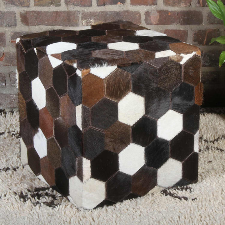 Patchwork leather seat cushion Vanita