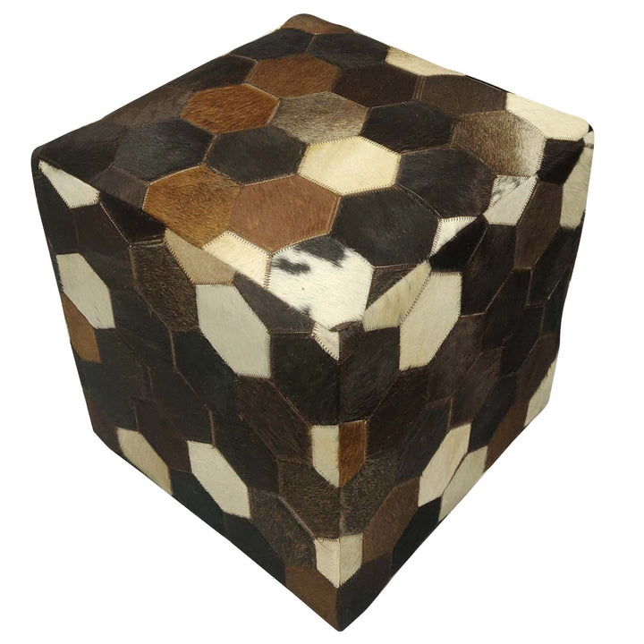 Patchwork leather seat cushion Vanita