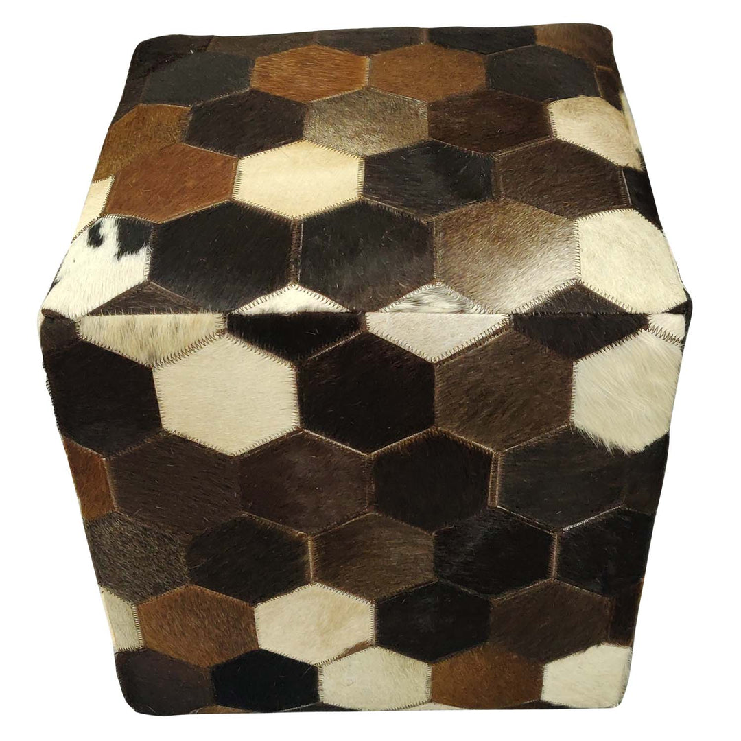 Patchwork leather seat cushion Vanita