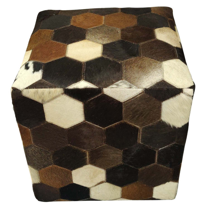 Patchwork leather seat cushion Vanita