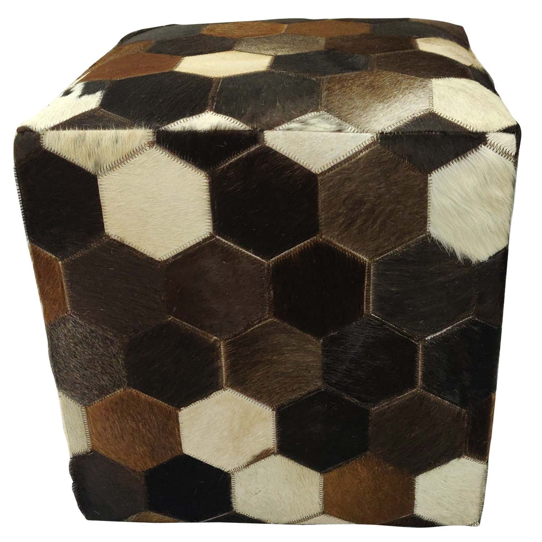 Patchwork leather seat cushion Vanita