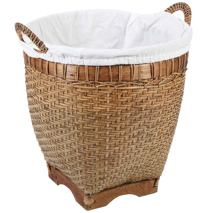 Rattan laundry basket Lea with handle