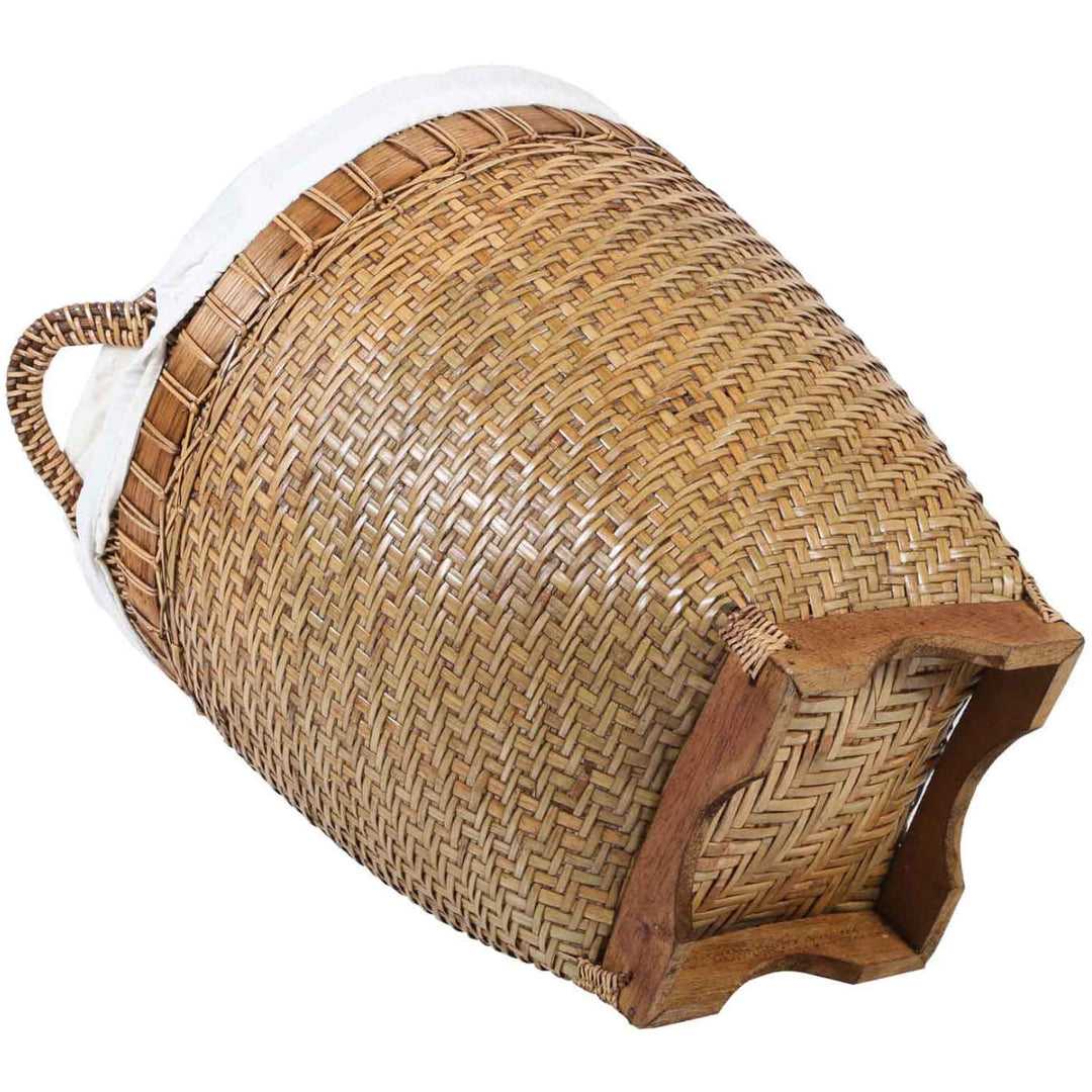 Rattan laundry basket Lea with handle