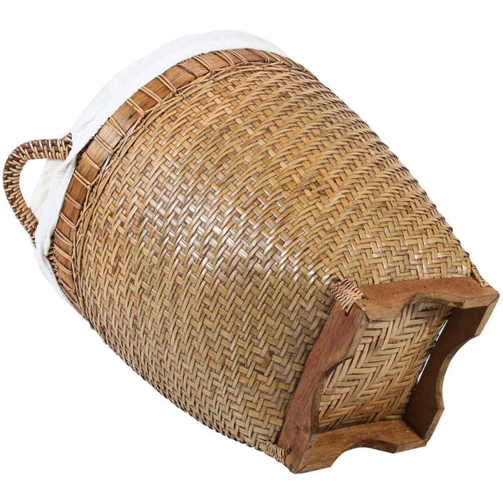 Rattan laundry basket Lea with handle