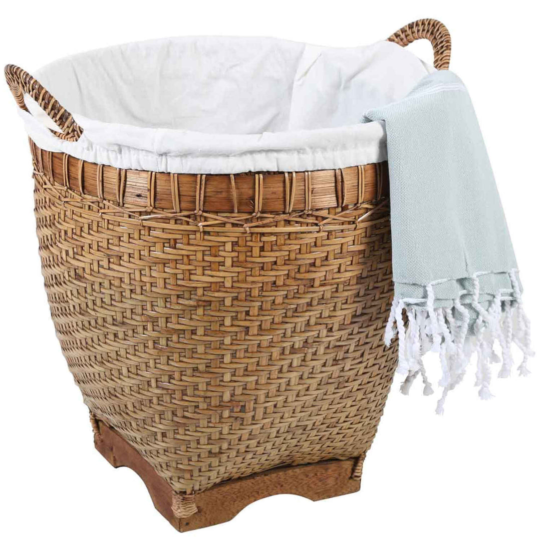 Rattan laundry basket Lea with handle