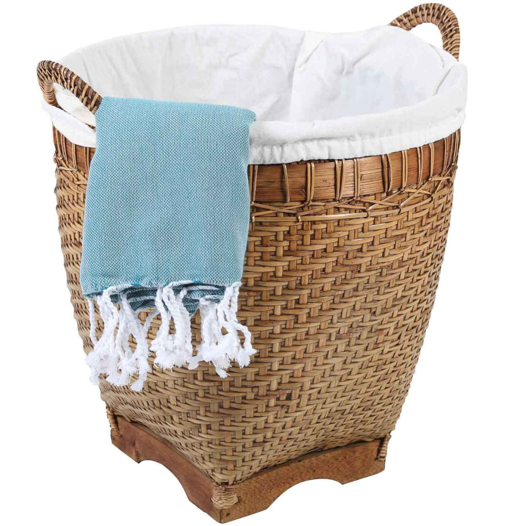 Rattan laundry basket Lea with handle