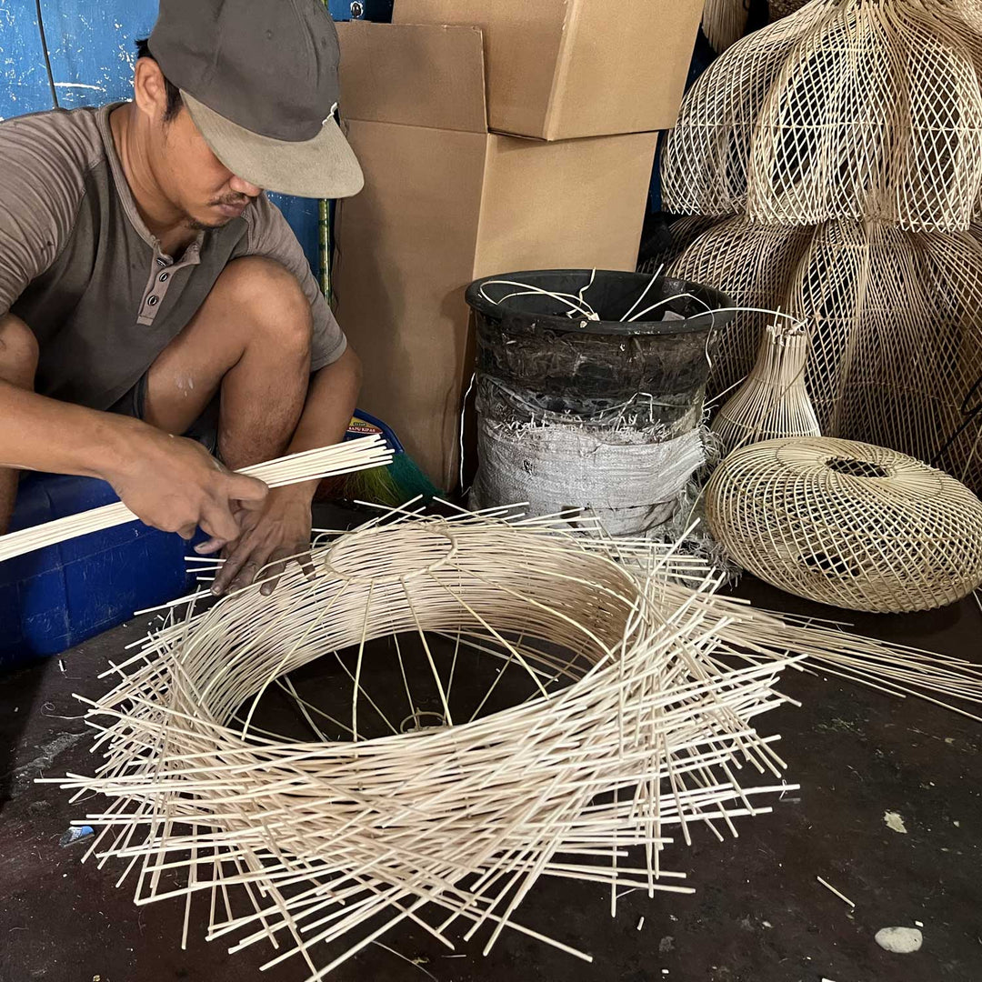 Rattan pendant light Majene