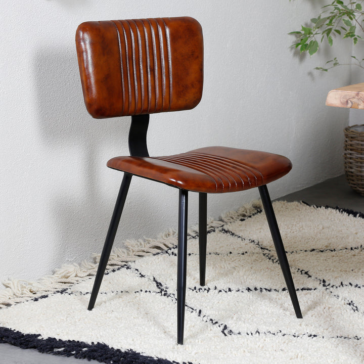 Dining room chairs brown leather