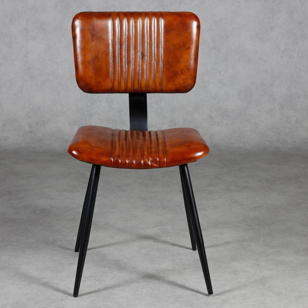 Dining room chairs brown leather