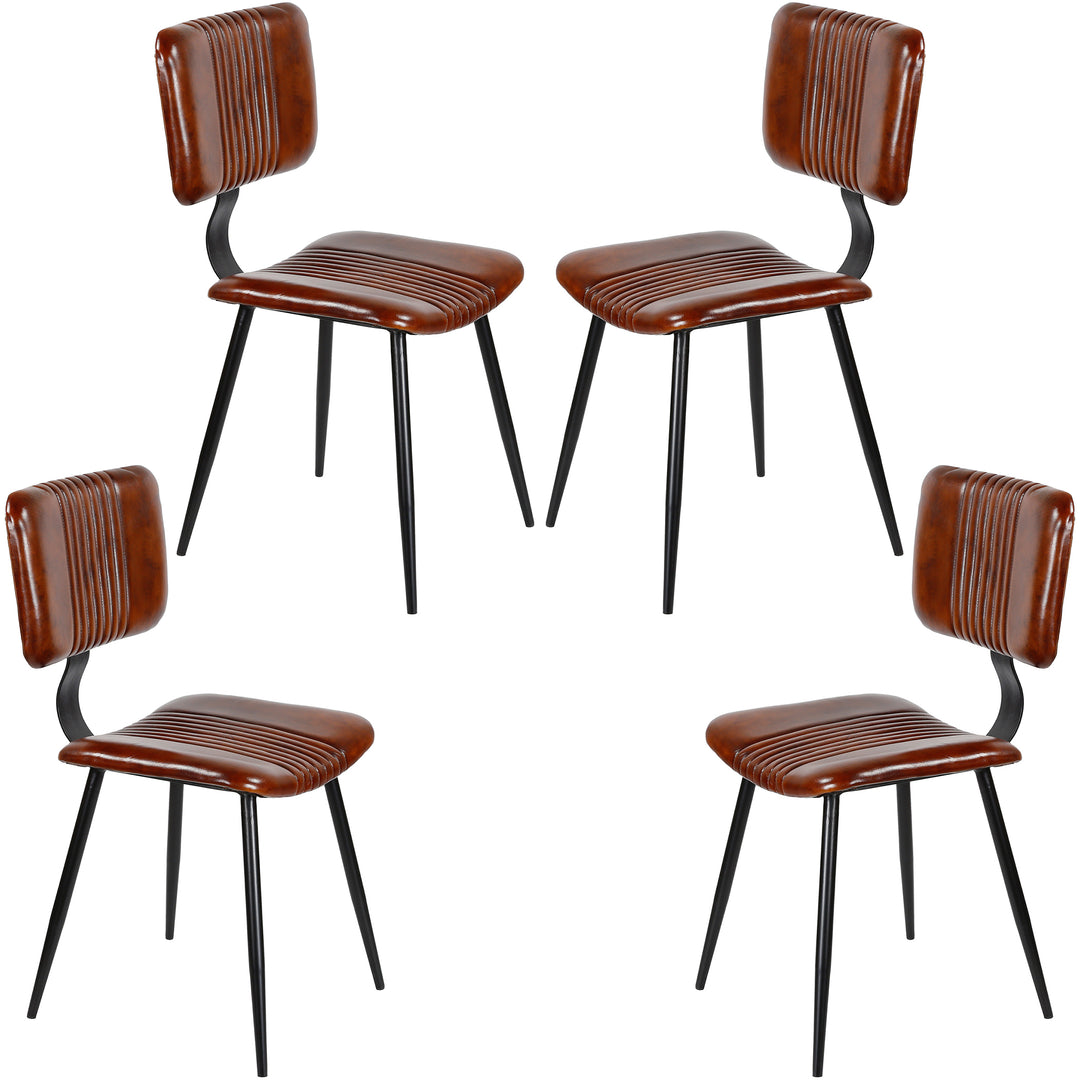 Dining room chairs brown leather