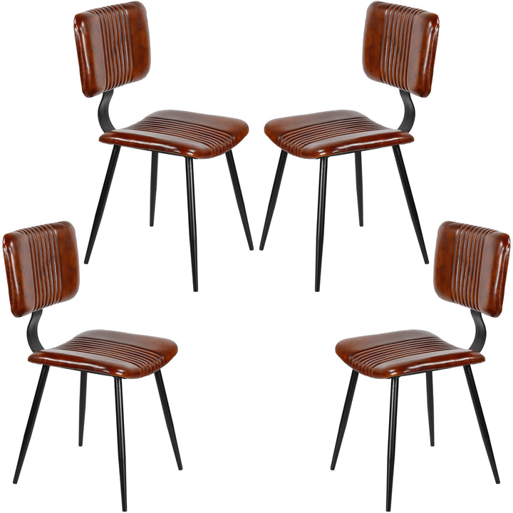 Dining room chairs brown leather
