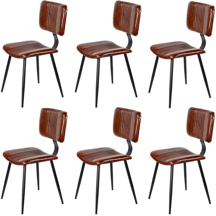Dining room chairs brown leather