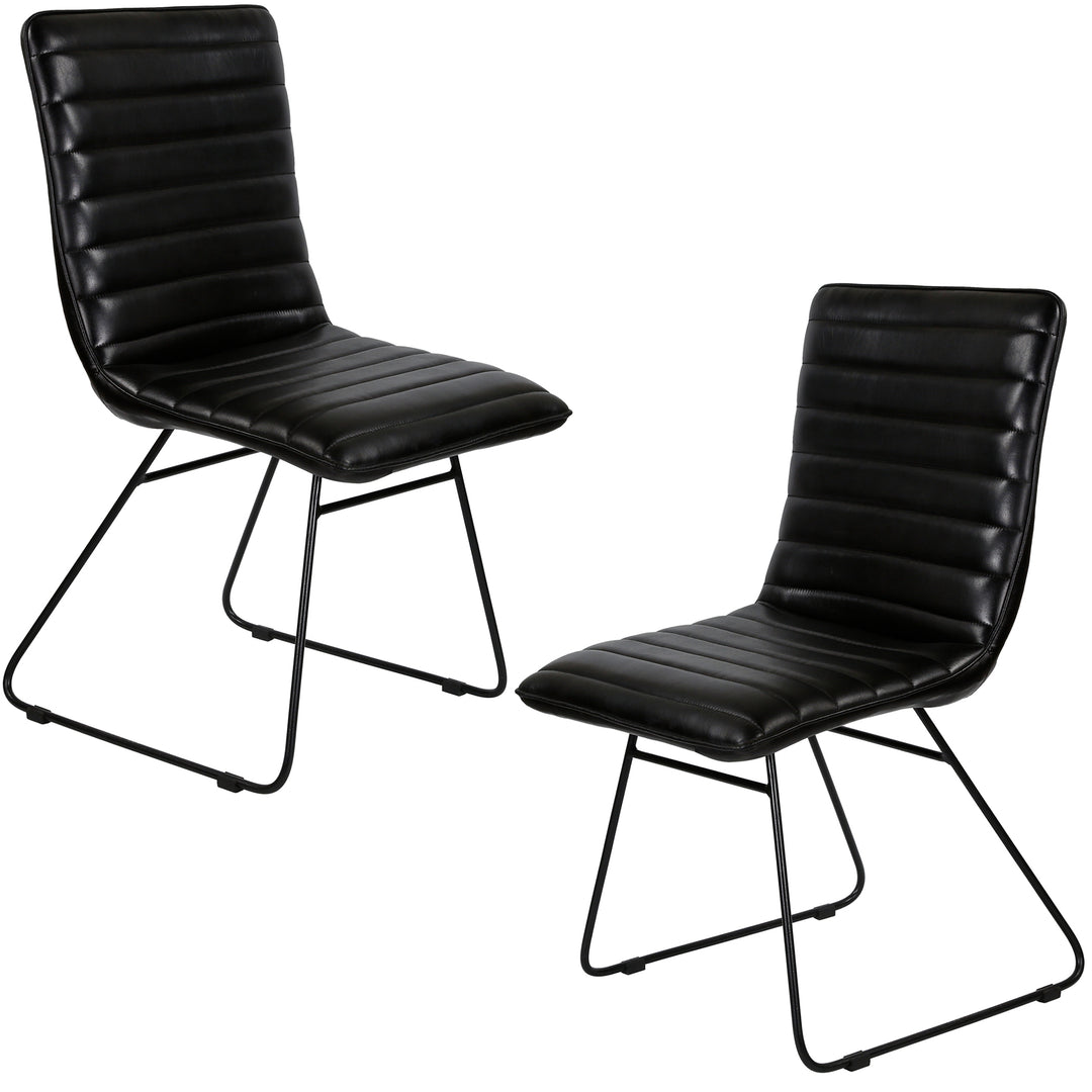 Dining room chair leather black