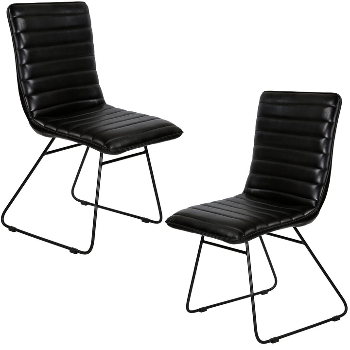 Dining room chair leather black