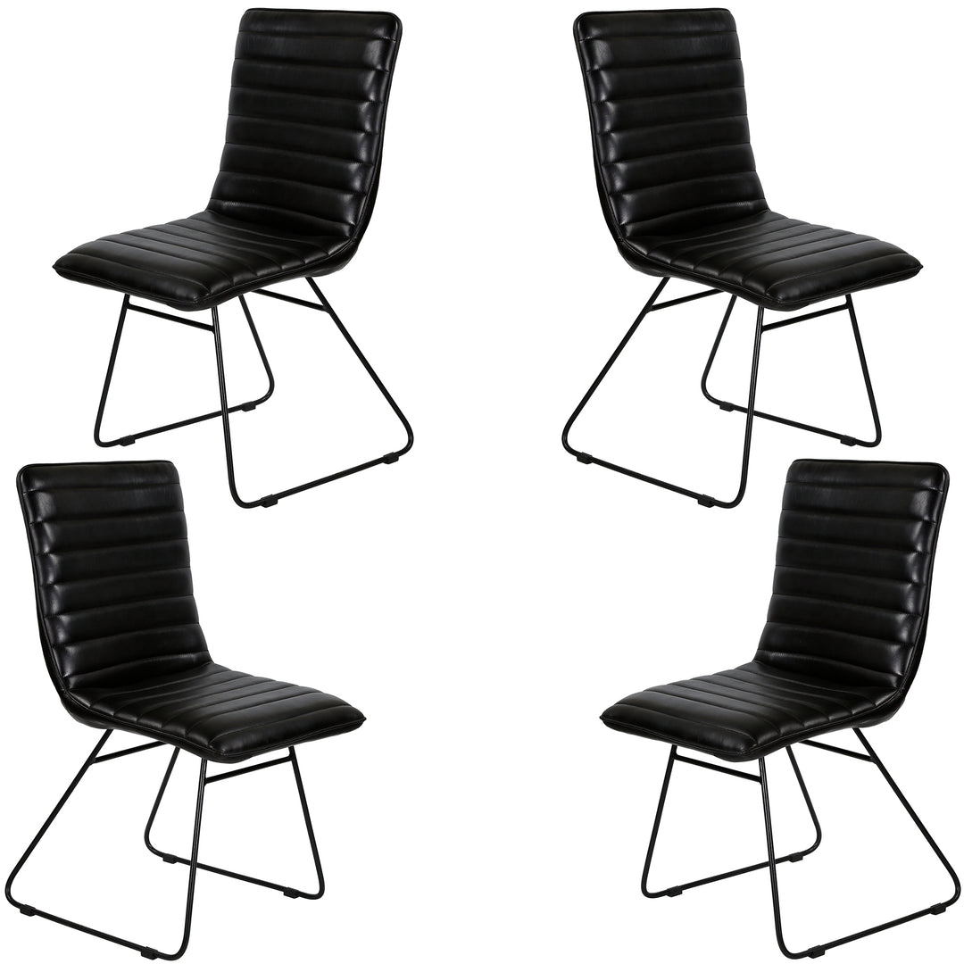 Dining room chair leather black