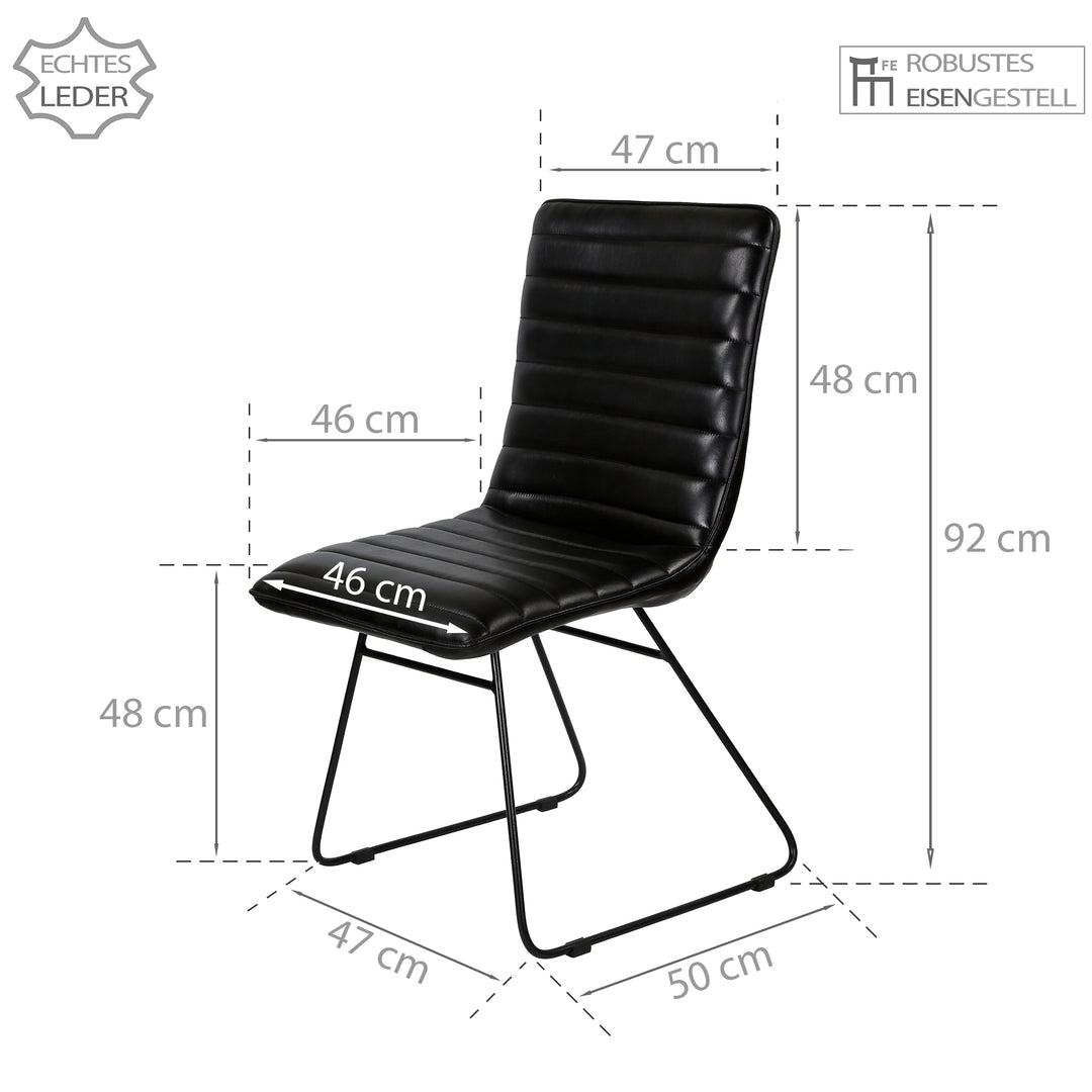 Dining room chair leather black