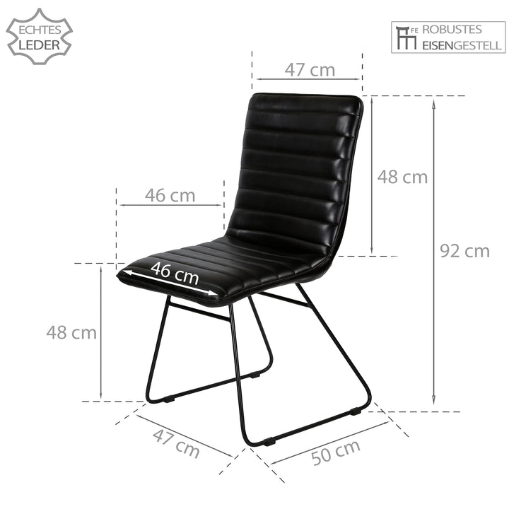 Dining room chair leather black