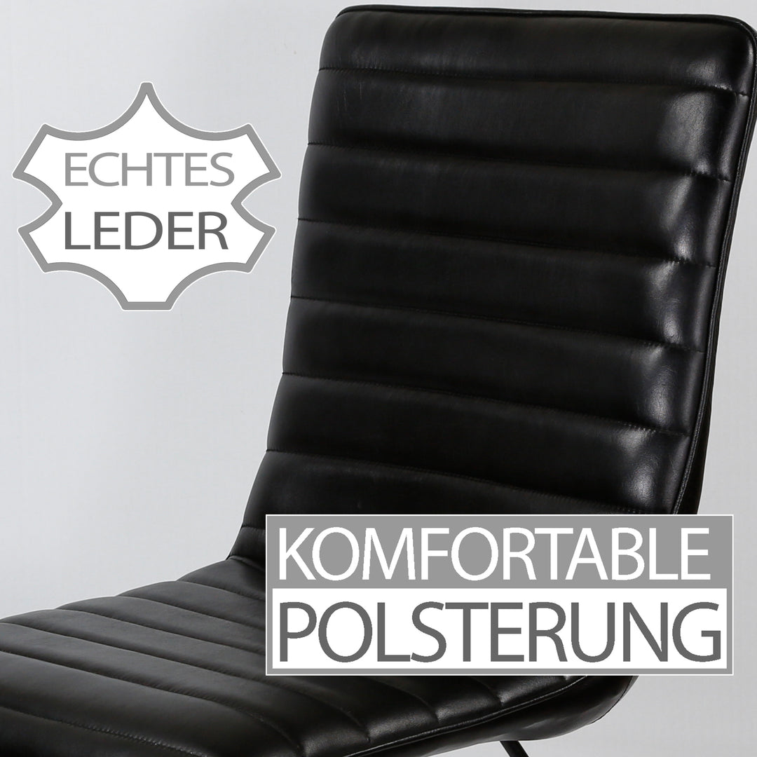 Dining room chair leather black