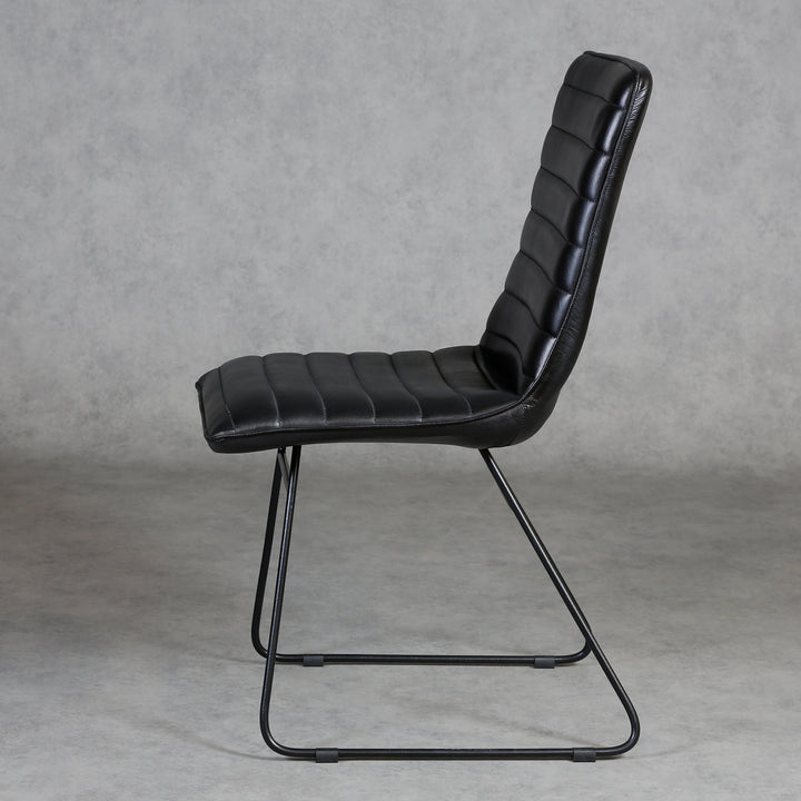 Dining room chair leather black