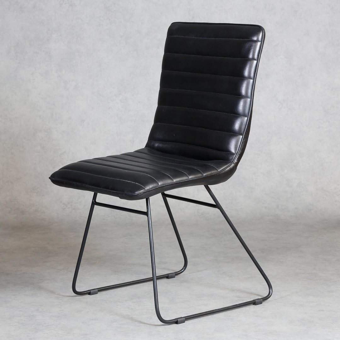 Dining room chair leather black