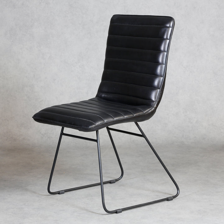 Dining room chair leather black
