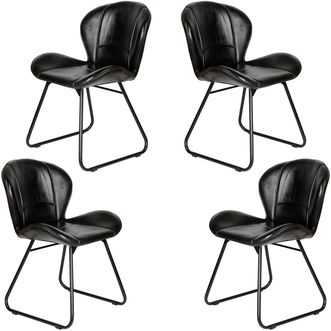 Upholstered chair made of genuine leather - leather chair black