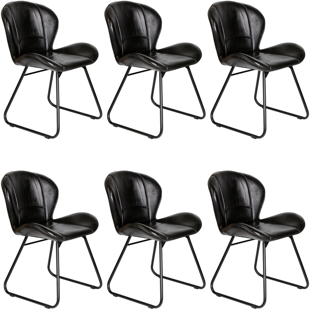 Upholstered chair made of genuine leather - leather chair black