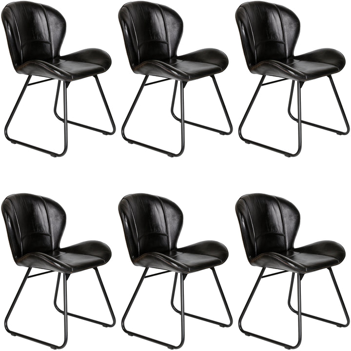 Upholstered chair made of genuine leather - leather chair black