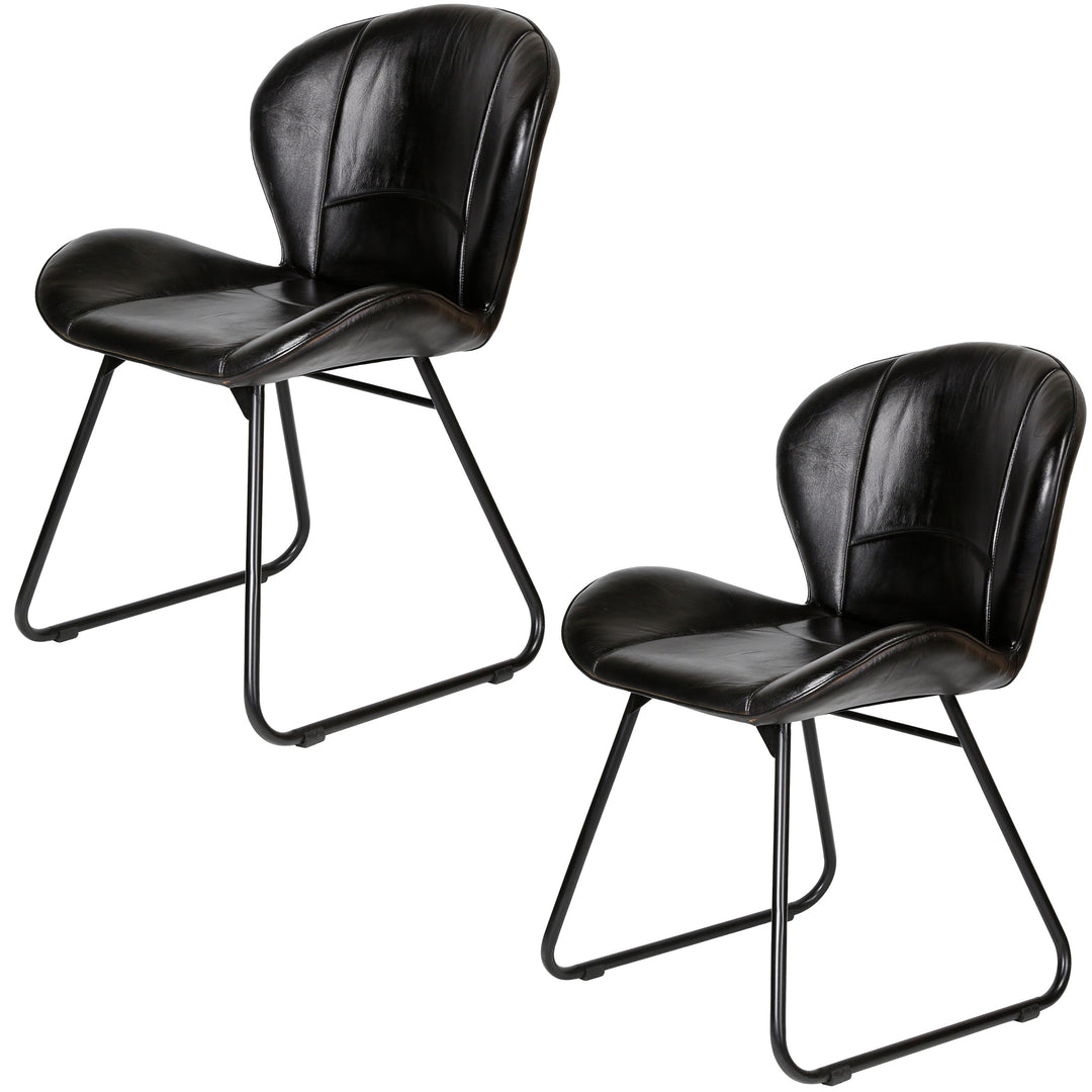Upholstered chair made of genuine leather - leather chair black