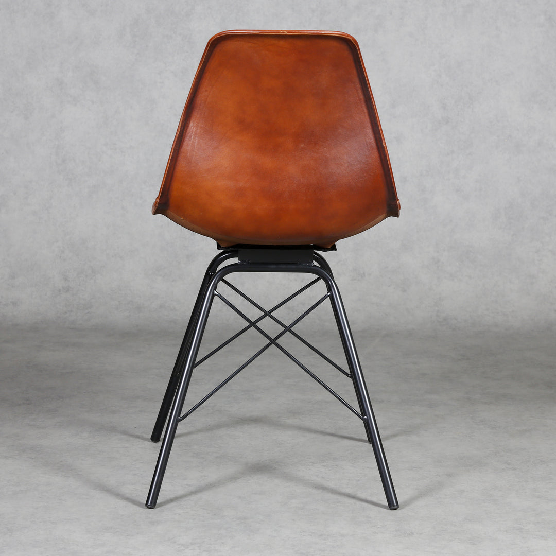 Dining room chair leather brown