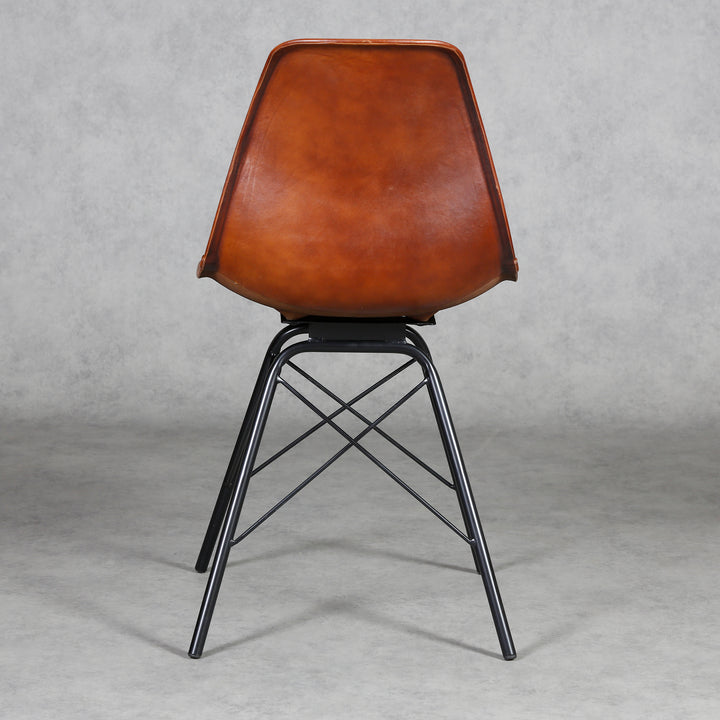 Dining room chair leather brown