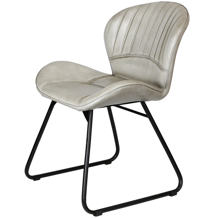 Leather chair light gray