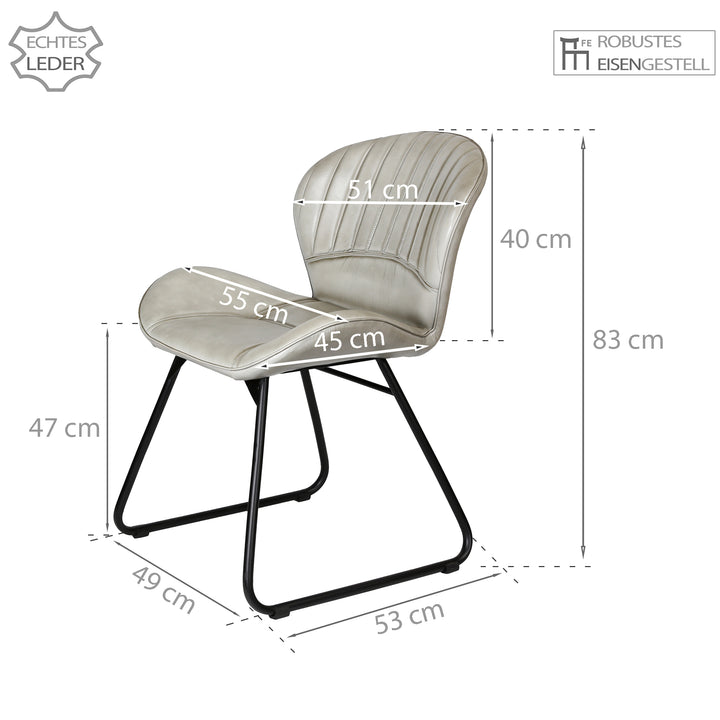 Leather chair light gray