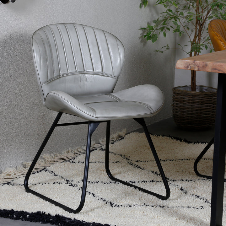 Leather chair light gray