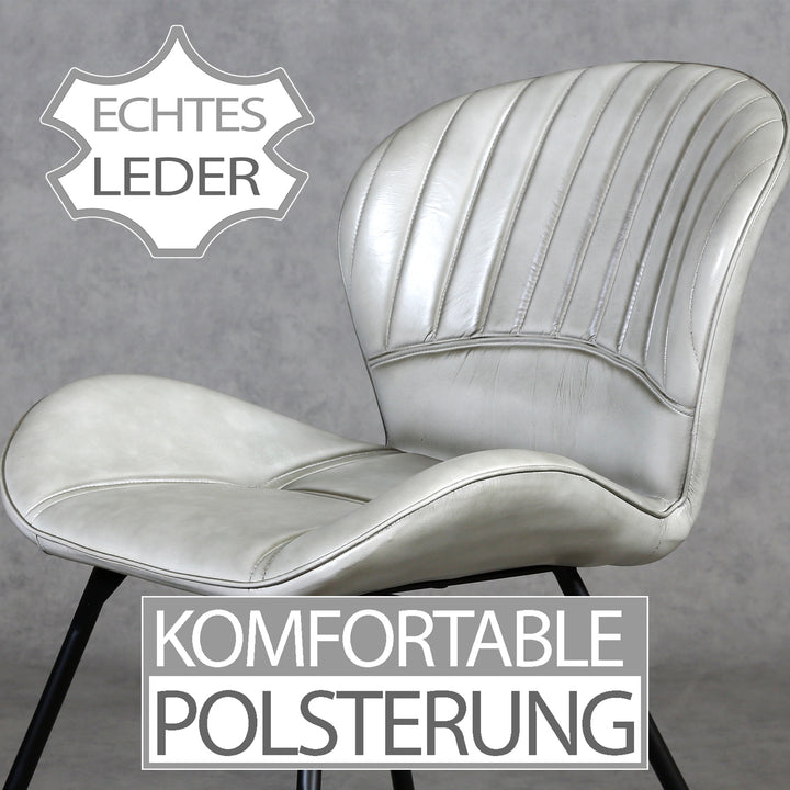 Leather chair light gray