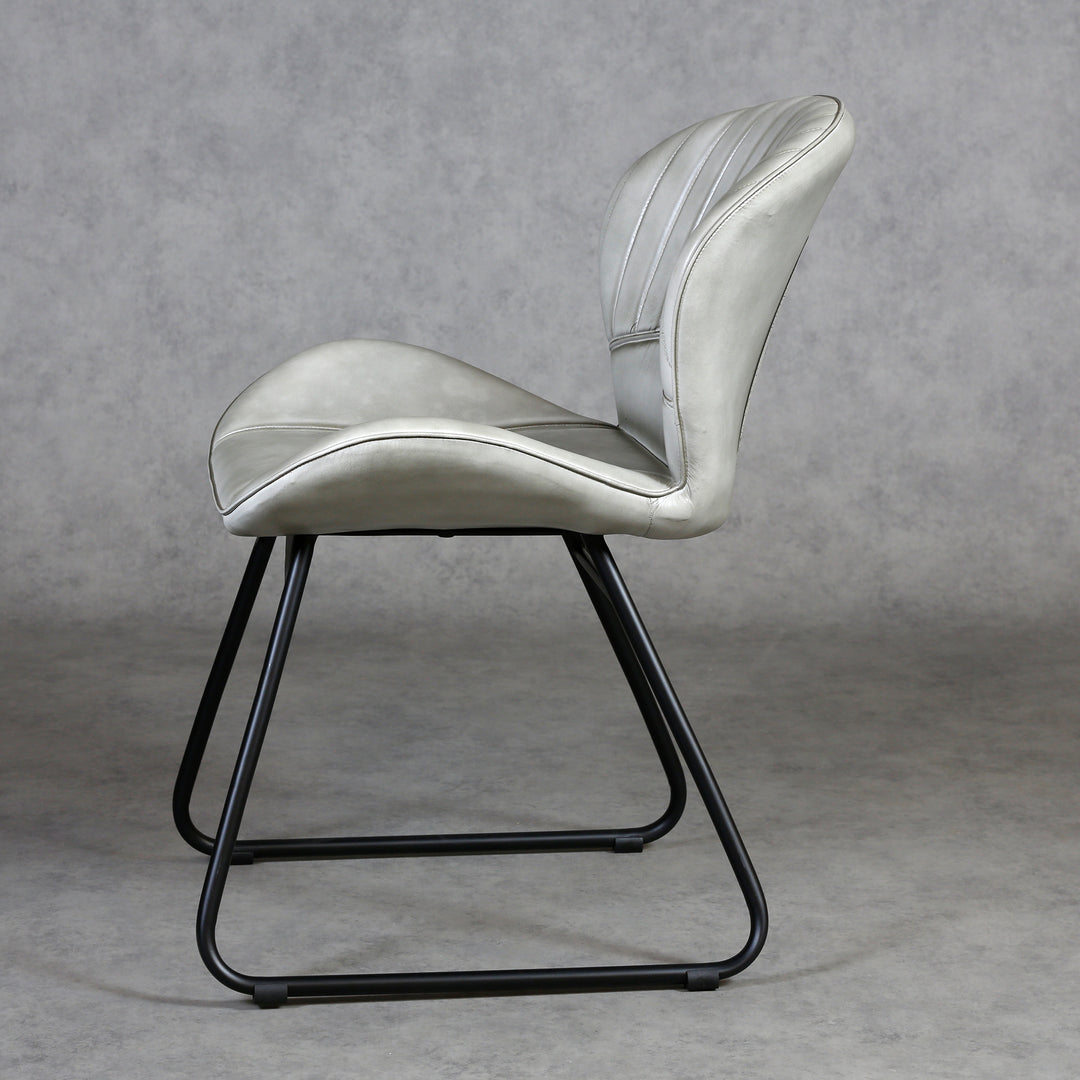 Leather chair light gray