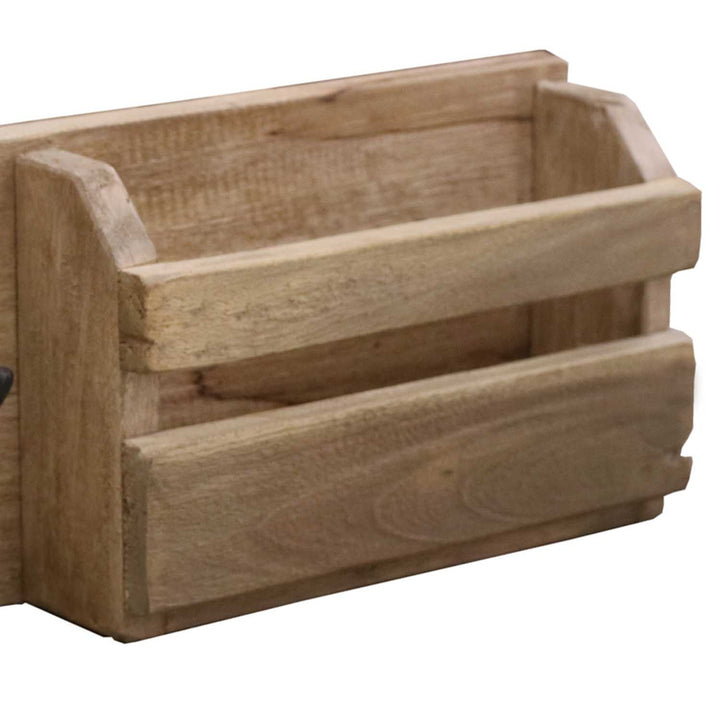 Wall key holder with shelf and hooks