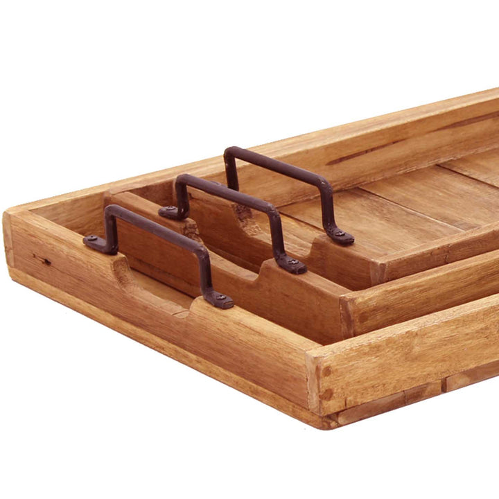 Gloria teak tray set of 3