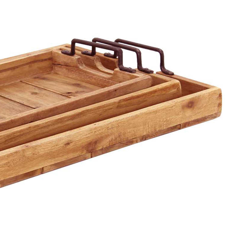Gloria teak tray set of 3