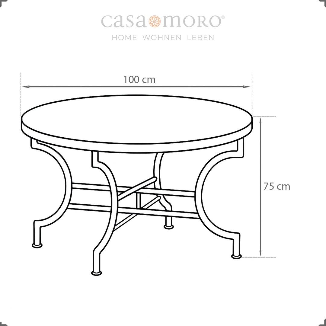 Handcrafted mosaic table Ø 100 cm – ideal for outdoor dining areas and stylish interiors