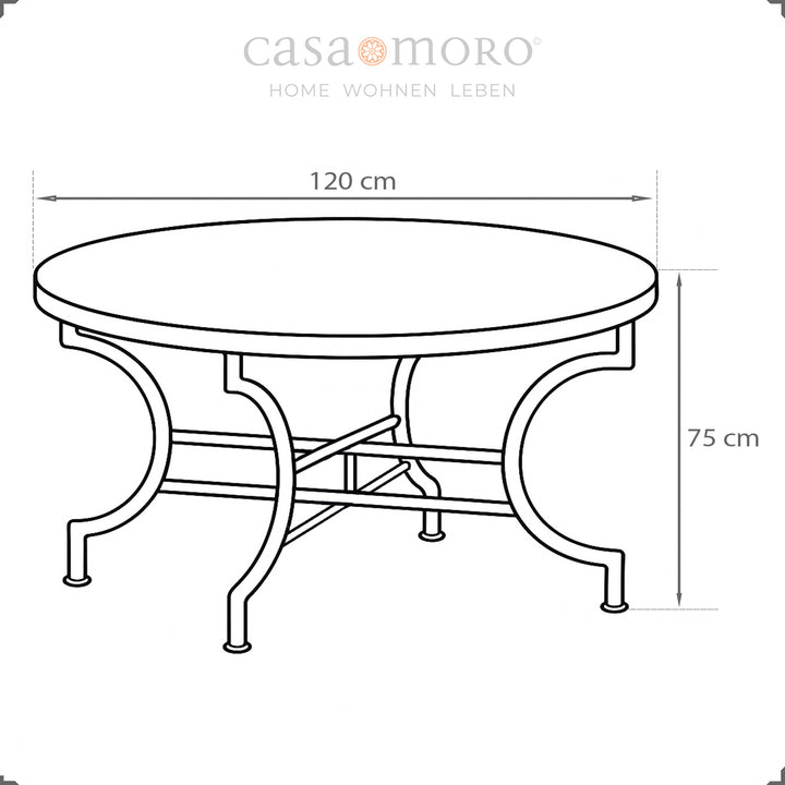 Dimensions: Ø 120 cm, height 75 cm - spacious mosaic table for four to six people