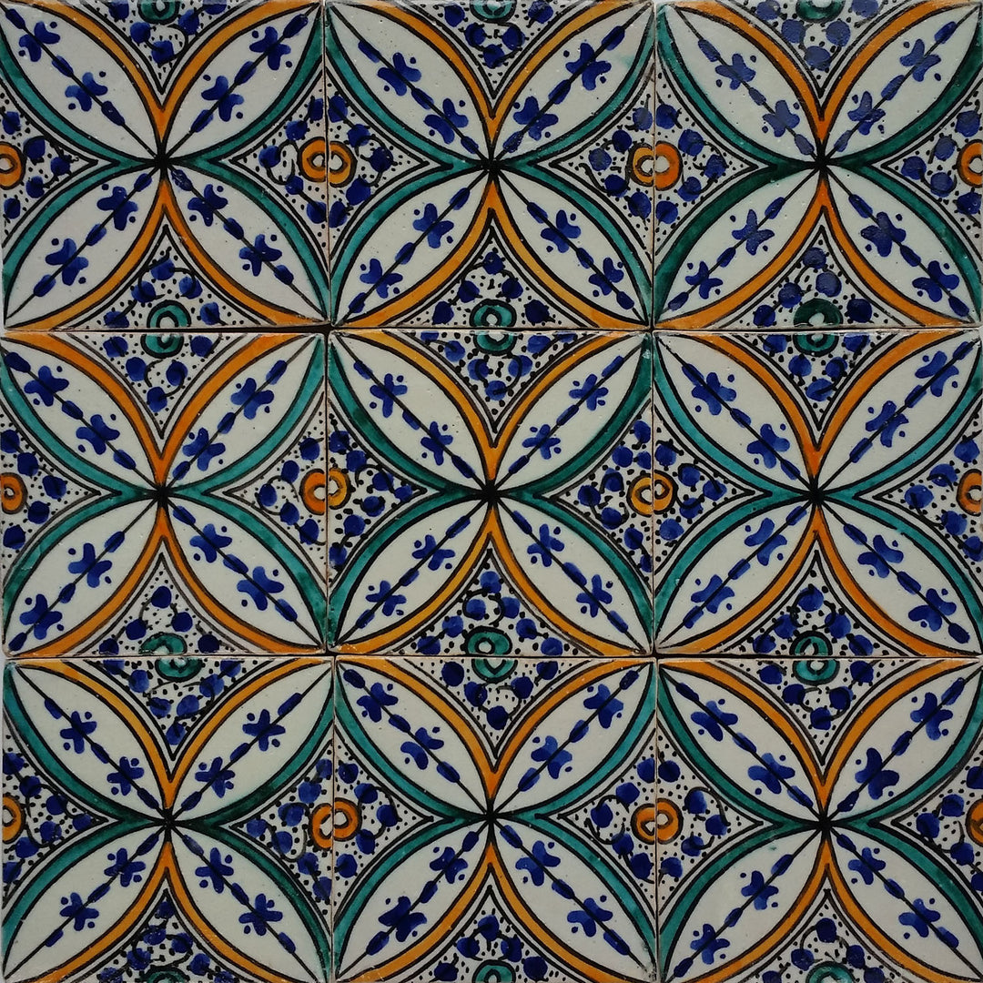 Hand painted tile - Mediterranean ceramic style